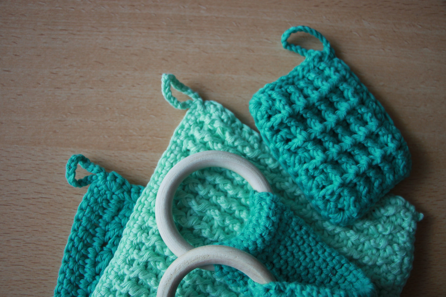 Lot accessoires de cuisine bleu Tiffany et turquoise