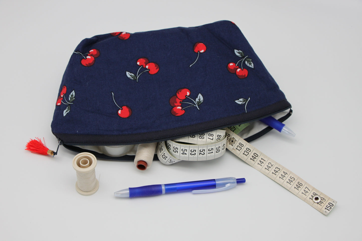 Trousse cerise en coton Oeko-Tex
