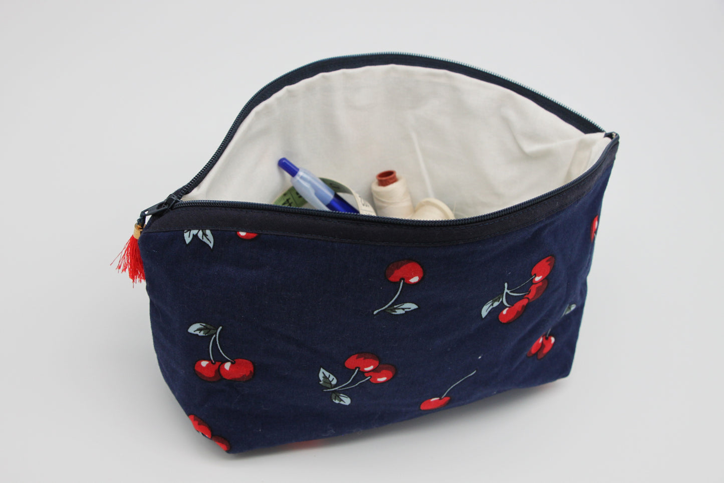 Trousse cerise en coton Oeko-Tex