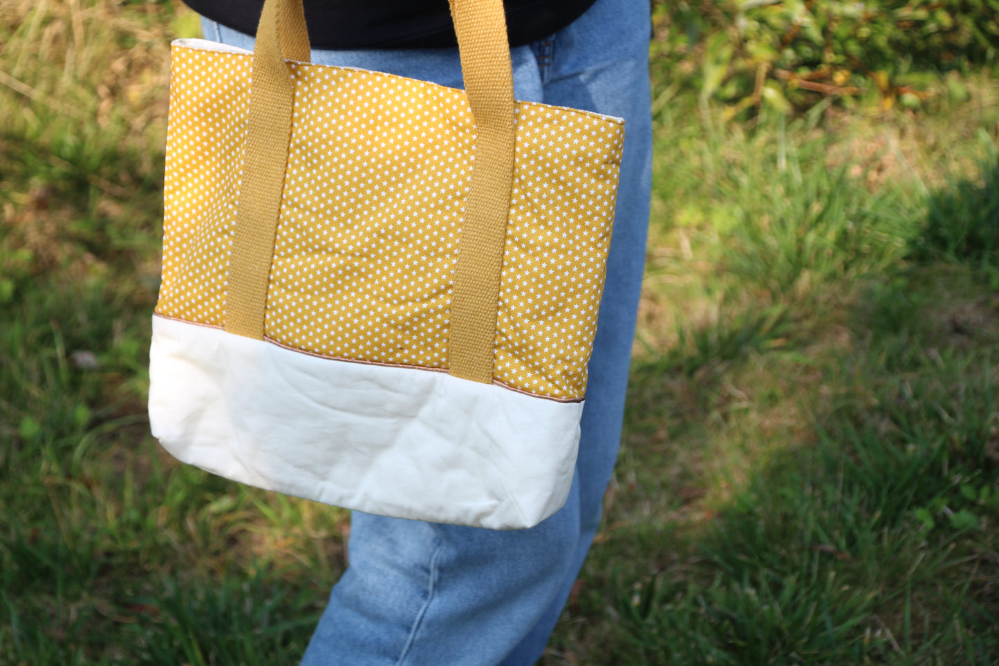 Kit couture sac cabas jaune étoilé