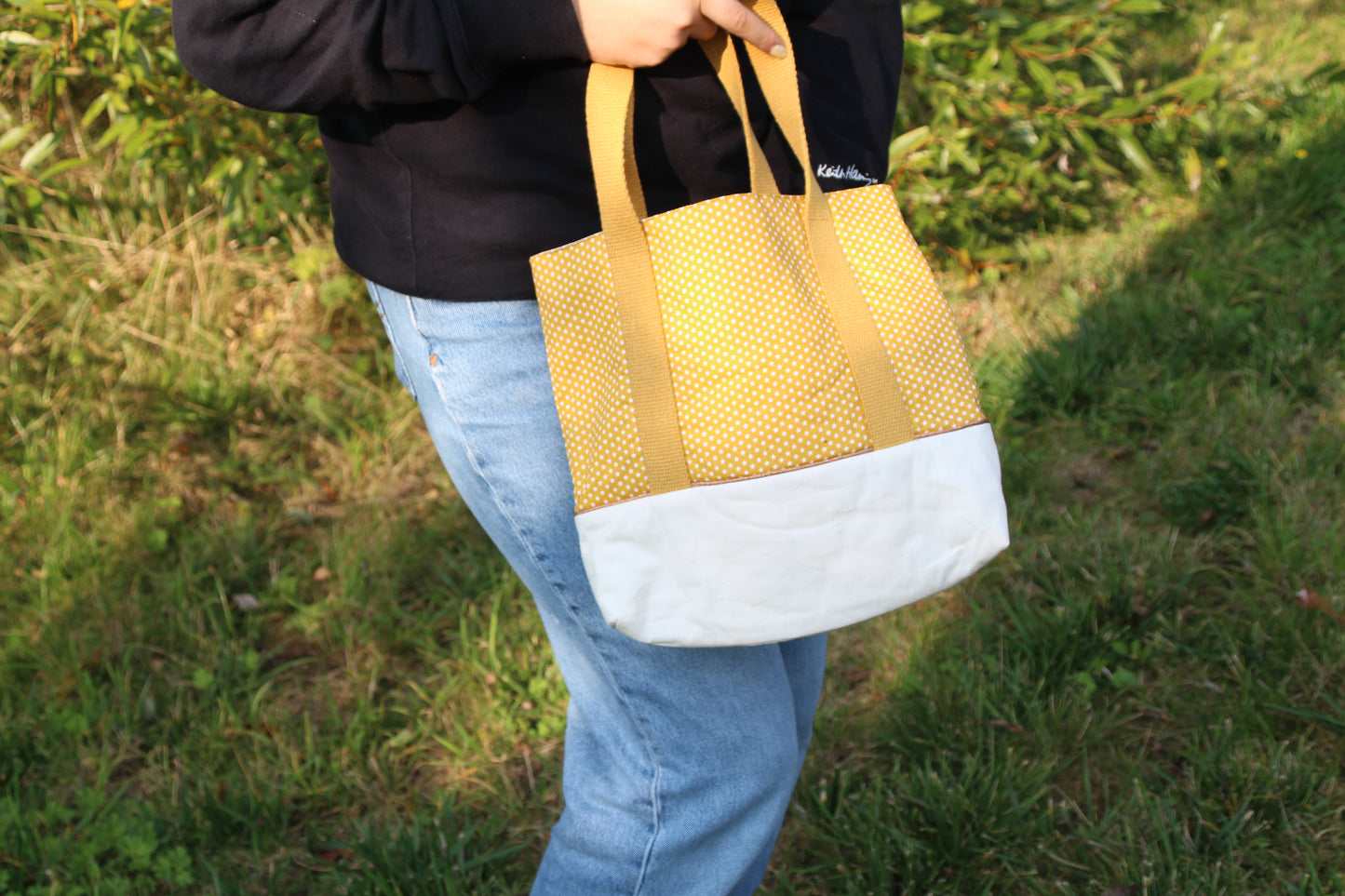 Kit couture sac cabas jaune étoilé