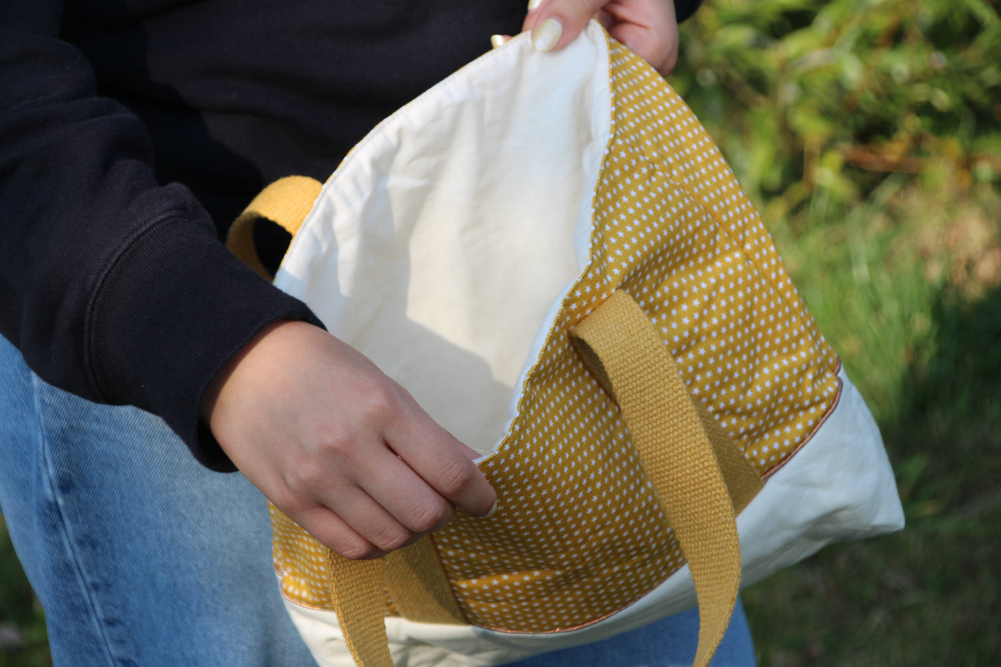 Kit couture sac cabas jaune étoilé